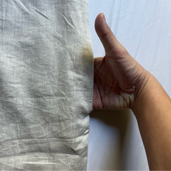 NWT LINEN LIFE Ivory linen v neck short sleeve tunic top - Picture 3 of 8